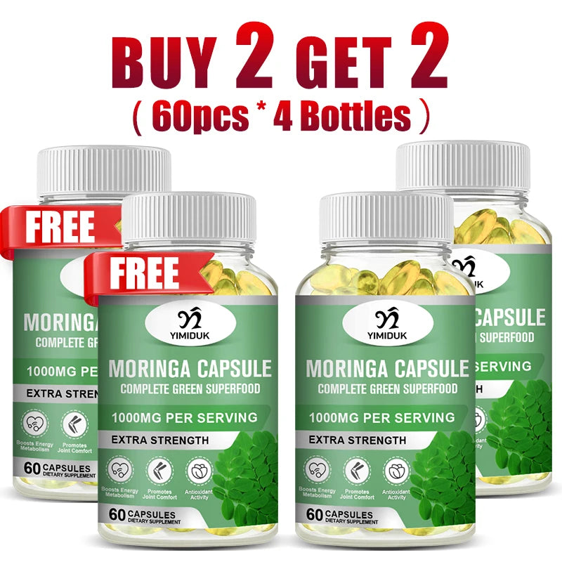 Yimiduk Pure Moringa Oleifera Capsules for Skin Glow Energy