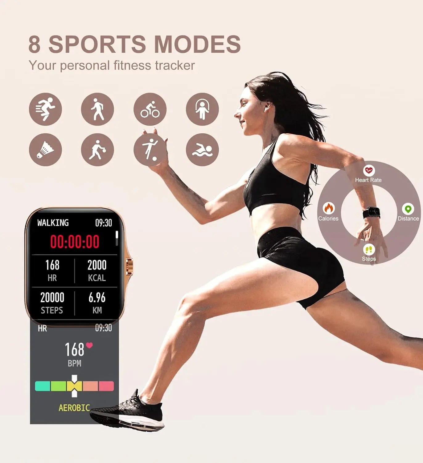 Smart Watch for Women Call Receive Dial Fitness Tracker