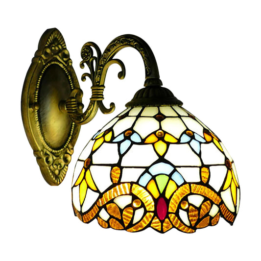 Vintage Wall Light With Glass Shade And Baroque Design Rust Proof Hardware Soft Lighting For Home Decoration And Bedrooms
