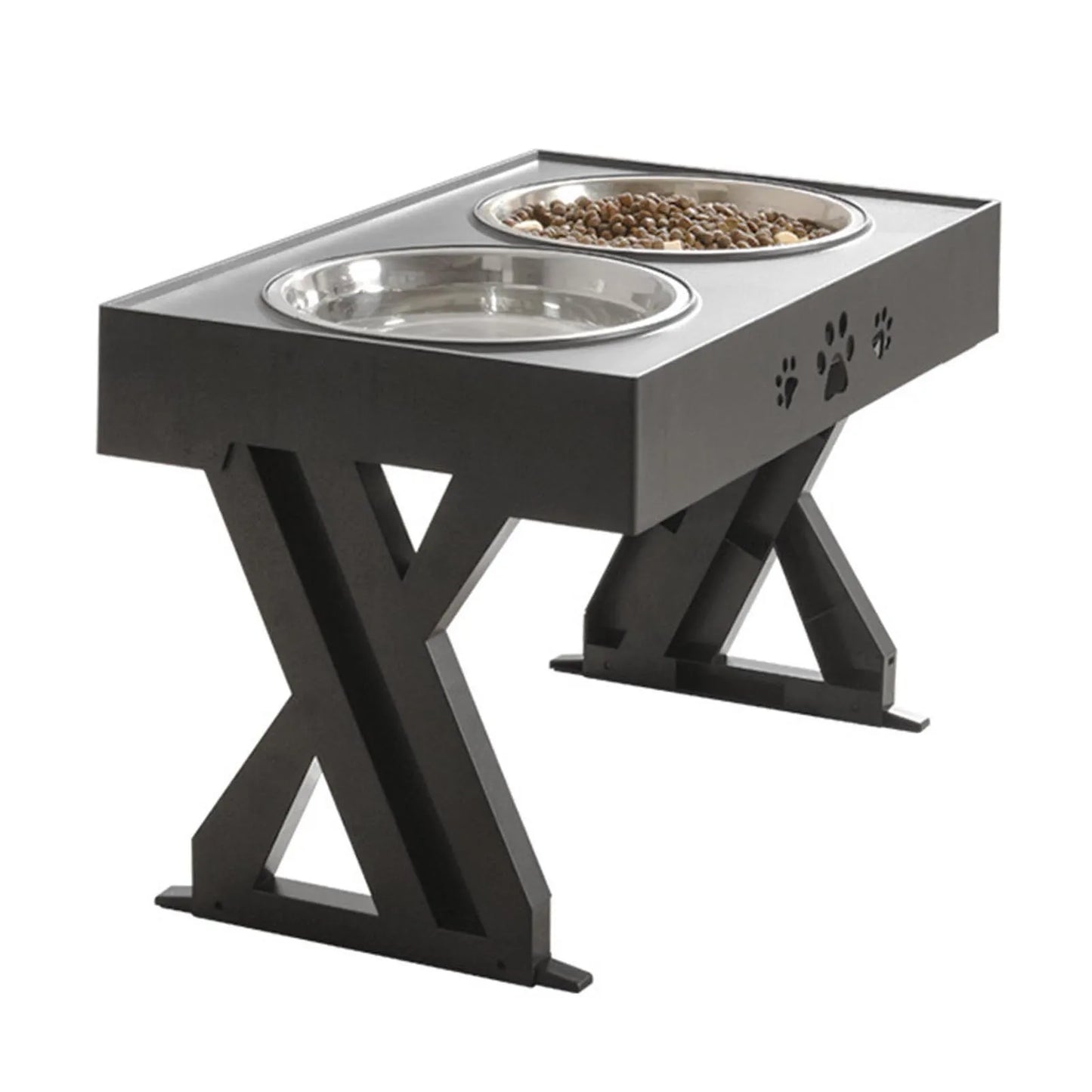 Stainless Steel Elevated Dog Bowl Non-Slip No Spill Design