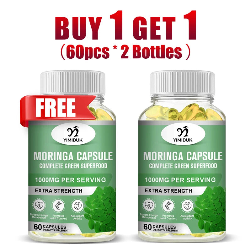 Yimiduk Pure Moringa Oleifera Capsules for Skin Glow Energy