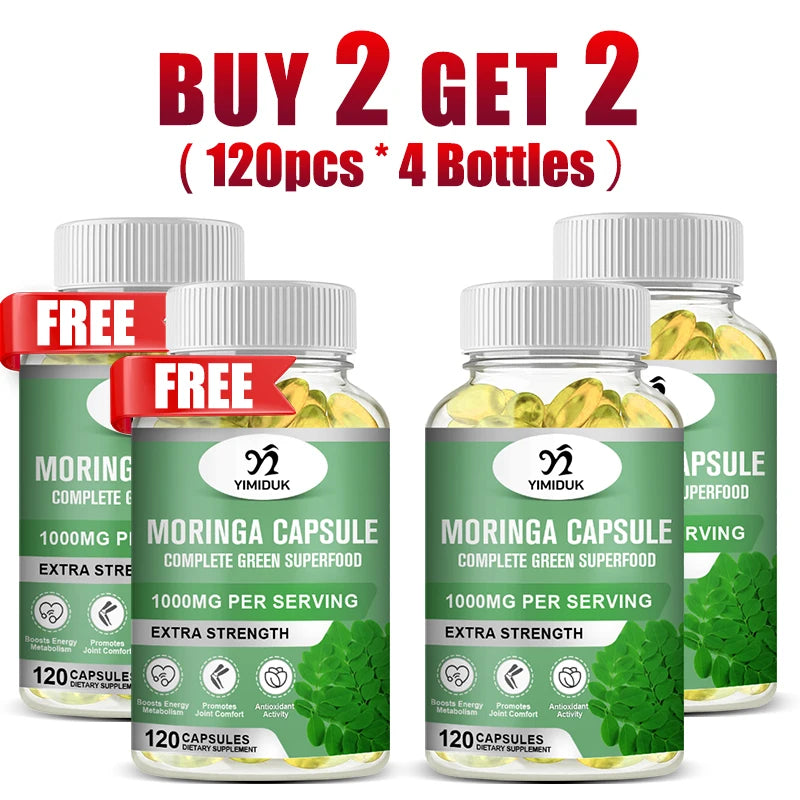 Yimiduk Pure Moringa Oleifera Capsules for Skin Glow Energy