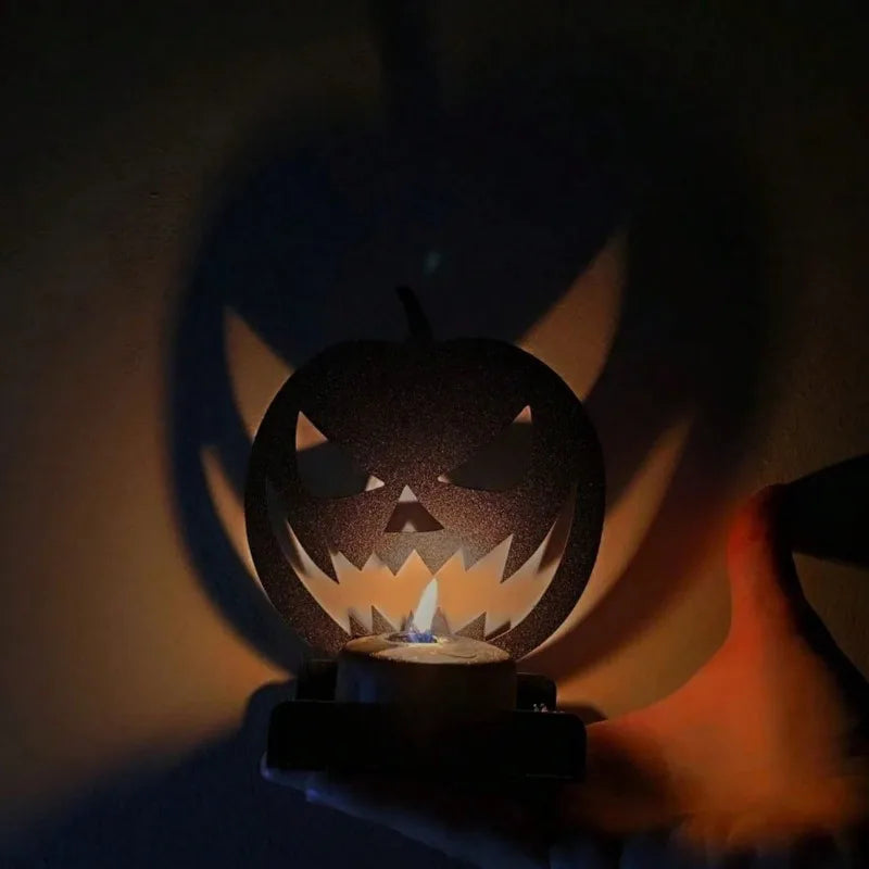 CIFBUY Halloween Pumpkin Iron Candlestick Holder Decor