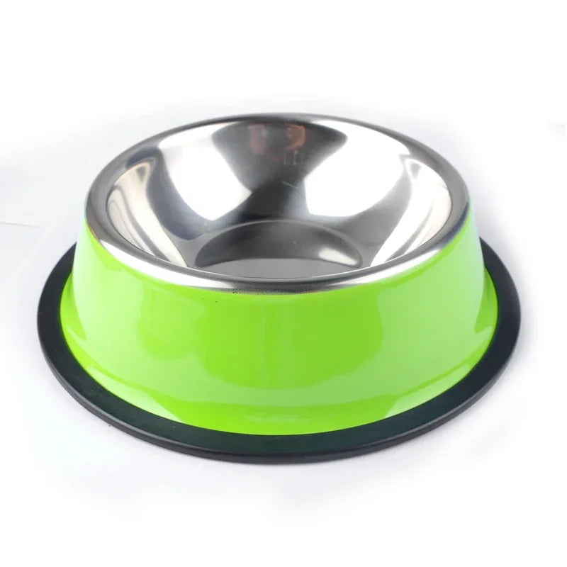 Pet Dog Stainless Steel Bowls for Puppies and Cats Food and Water Dish Feeder Travel Non-Slip Feeding Dishes Pet Supplies