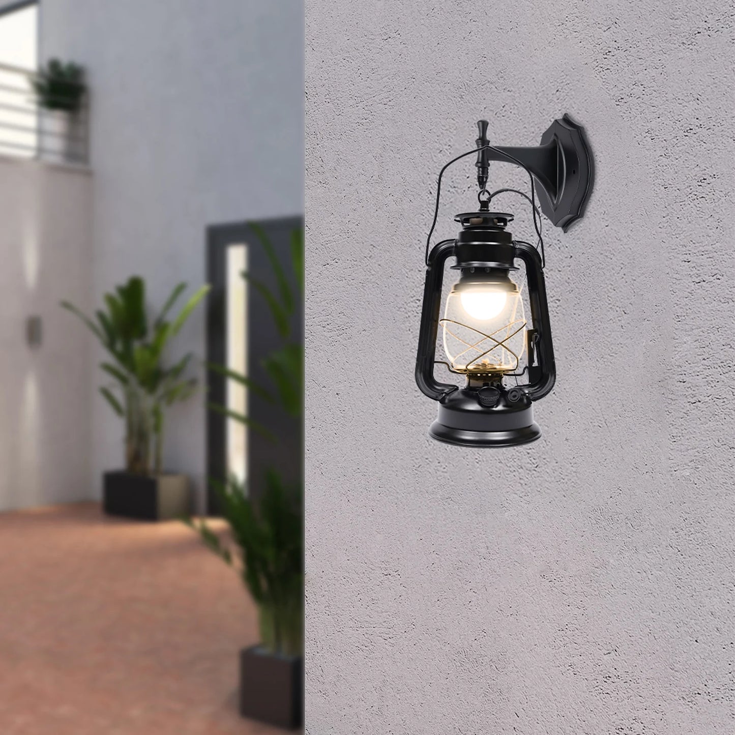 Outdoor Wall Light Classic Kerosene Lamp Design Warm 3000K LED Waterproof Ideal for Doorways and Patios