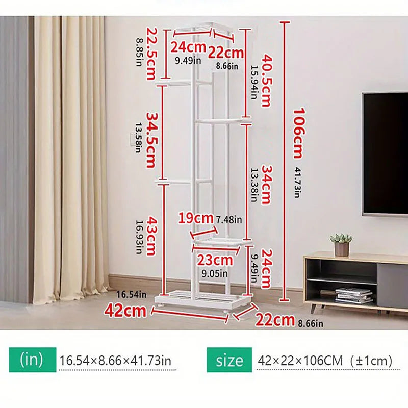 Cordlal Shining Stand For Flowers Iron 8 Layer Plant Holder Storage Shelf Pot Rack Organizer Home Garden Decoration