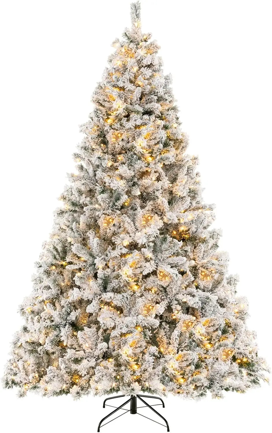 Electronic Pre Lit Flocked Christmas Tree With 600 LED Lights