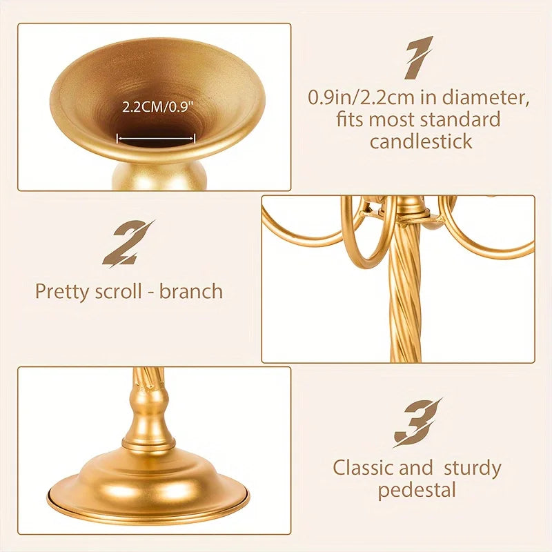 Modern Iron Pillar Candle Holders for Weddings and Banquets