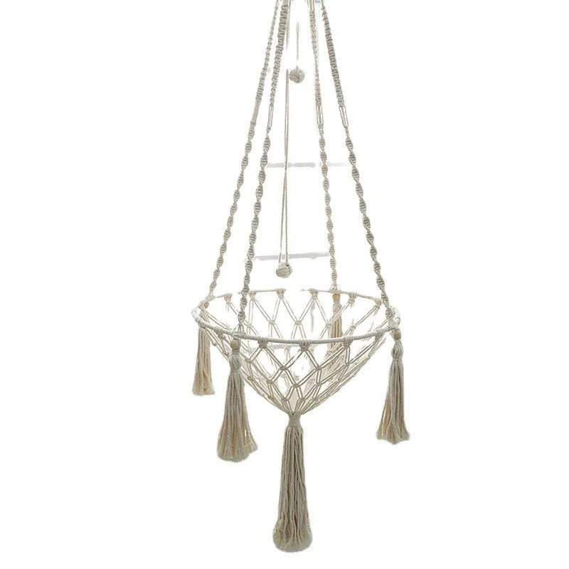 Cat Hammock Handwoven Cotton Rope Hanging Basket Den Indoor Nest