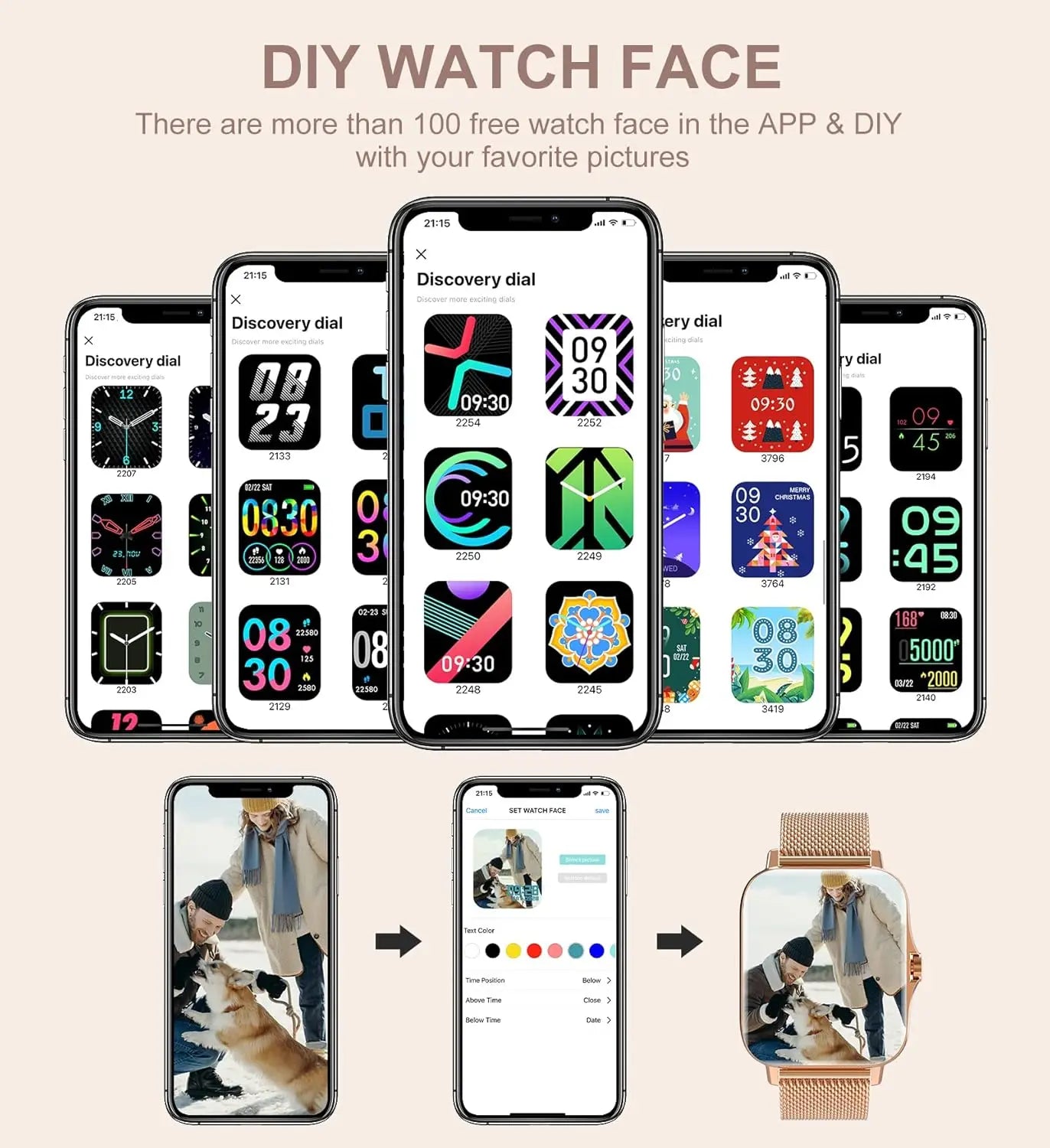 Smart Watch for Women Call Receive Dial Fitness Tracker