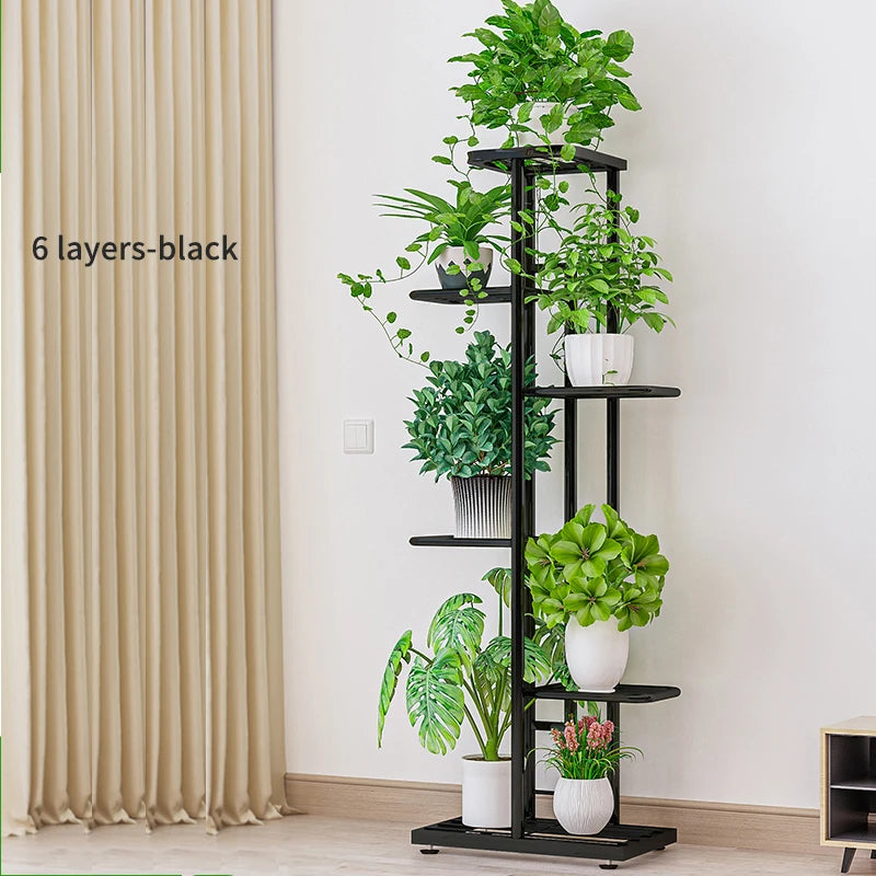 Cordlal Shining Stand For Flowers Iron 8 Layer Plant Holder Storage Shelf Pot Rack Organizer Home Garden Decoration
