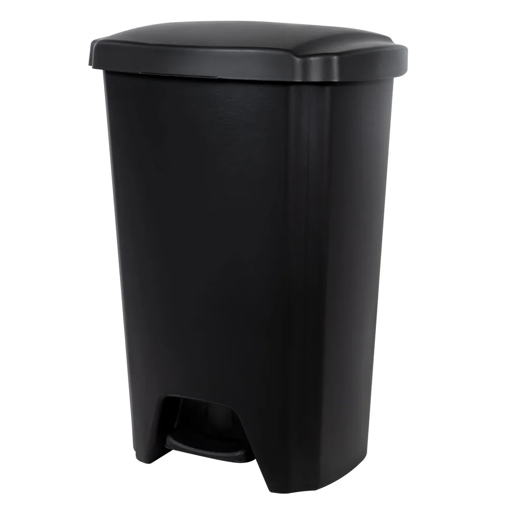 12.1 Gallon Step Trash Can Plastic Garbage Bin with Lid Touchless Soft Close Hands-Free Waste Solution Kitchen