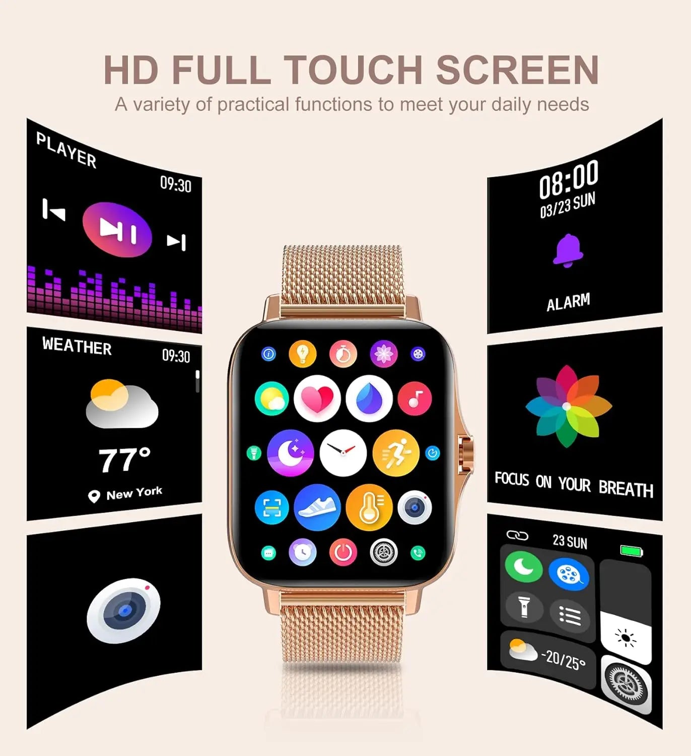 Smart Watch for Women Call Receive Dial Fitness Tracker