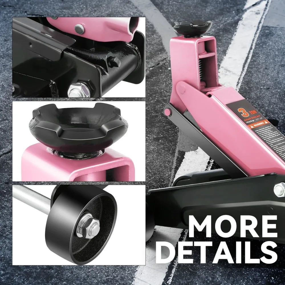 Heavy Duty 3 Ton Low Profile Floor Jack Dual Pistons