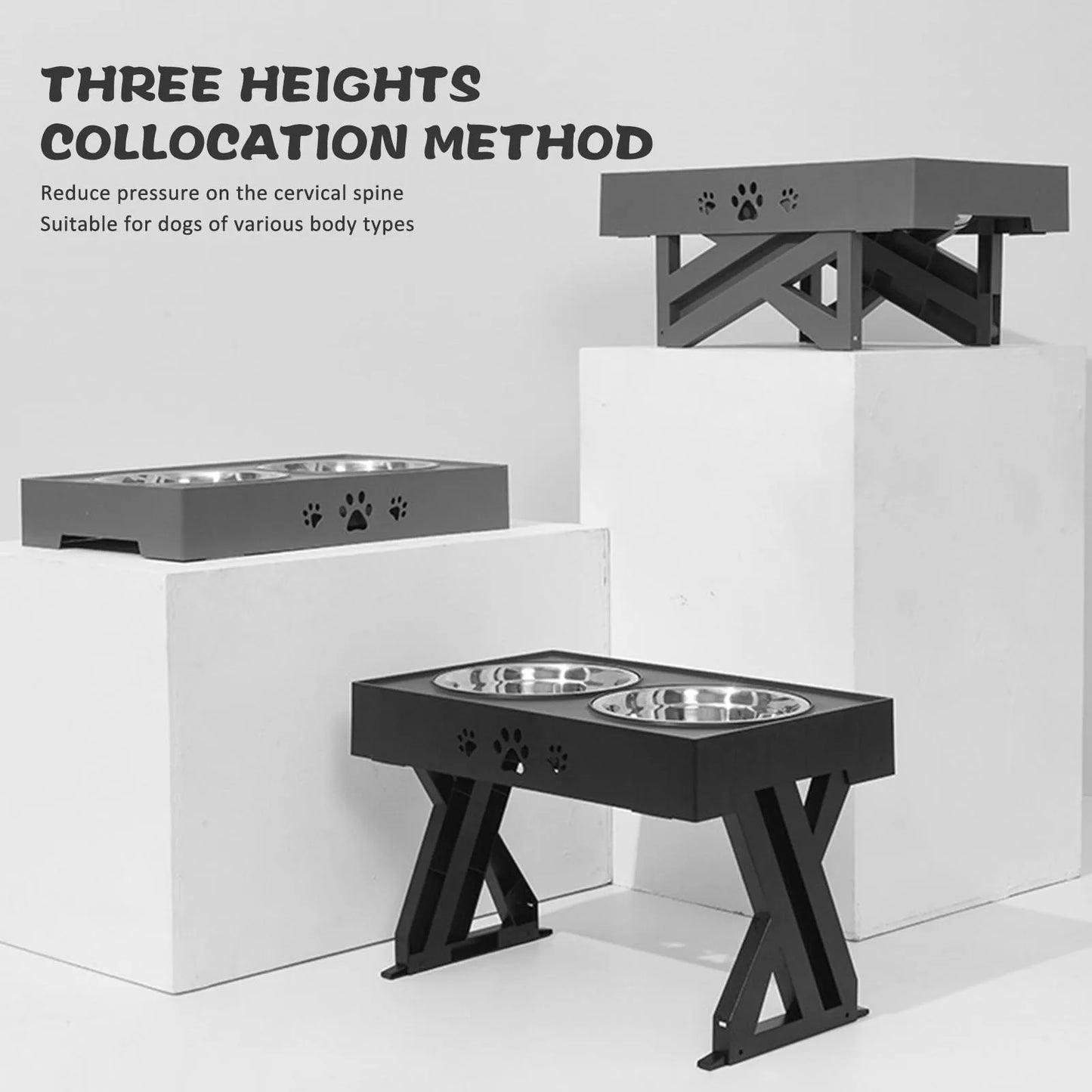 Stainless Steel Elevated Dog Bowl Non-Slip No Spill Design